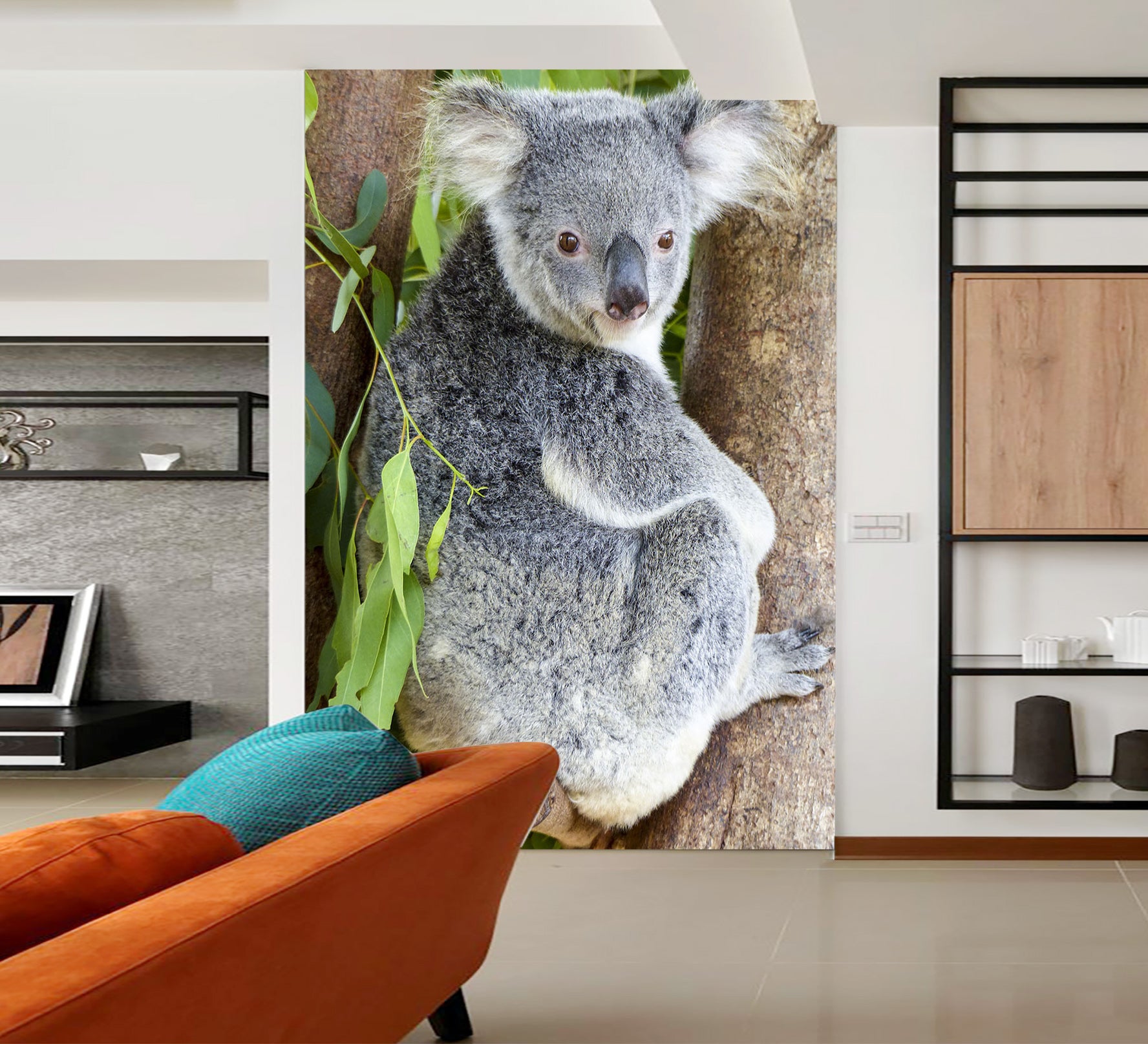 3D Koala Leaves 130 Wall Murals