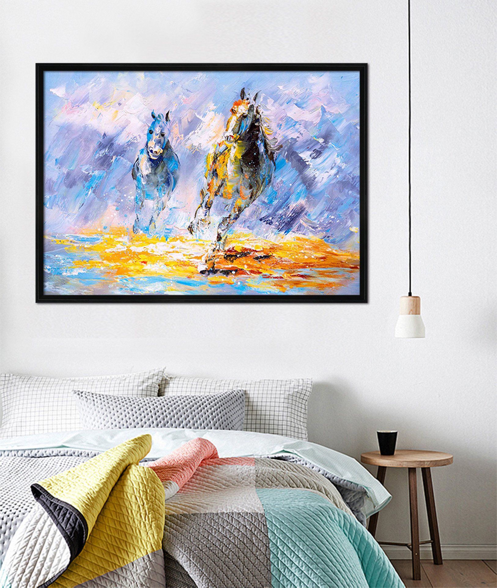 3D Oil Painting Horse 002 Fake Framed Print Painting Wallpaper AJ Creativity Home 