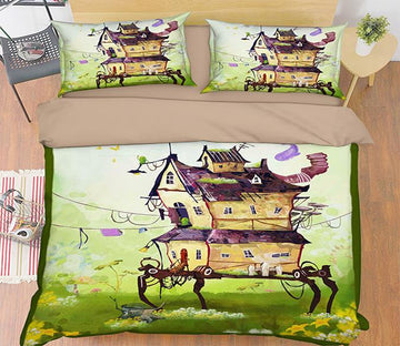 3D Cartoon House 032 Bed Pillowcases Quilt Wallpaper AJ Wallpaper 