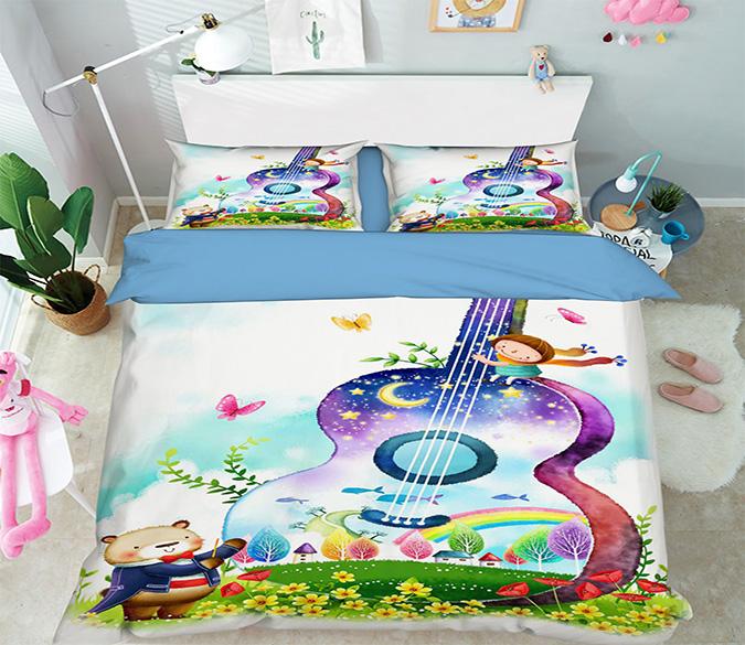 3D Big Guitar 033 Bed Pillowcases Quilt Wallpaper AJ Wallpaper 