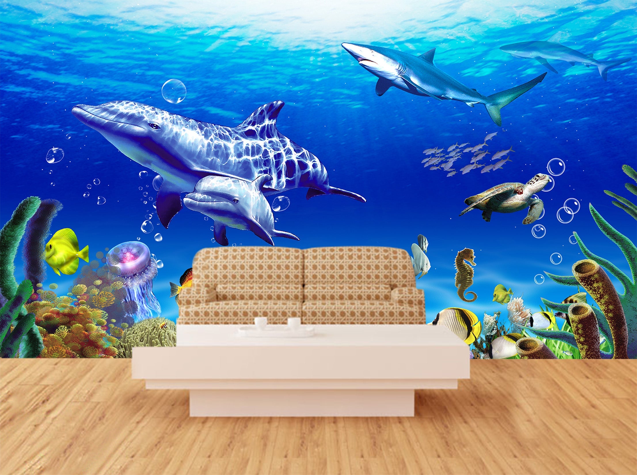 3D Underwater World 035 Wall Murals Wallpaper AJ Wallpaper 2 