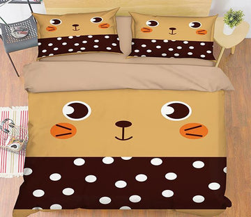 3D Big Face Bear 044 Bed Pillowcases Quilt Wallpaper AJ Wallpaper 