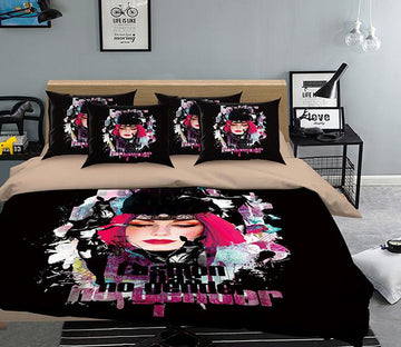 3D Woman Black Hat 047 Bed Pillowcases Quilt Wallpaper AJ Wallpaper 