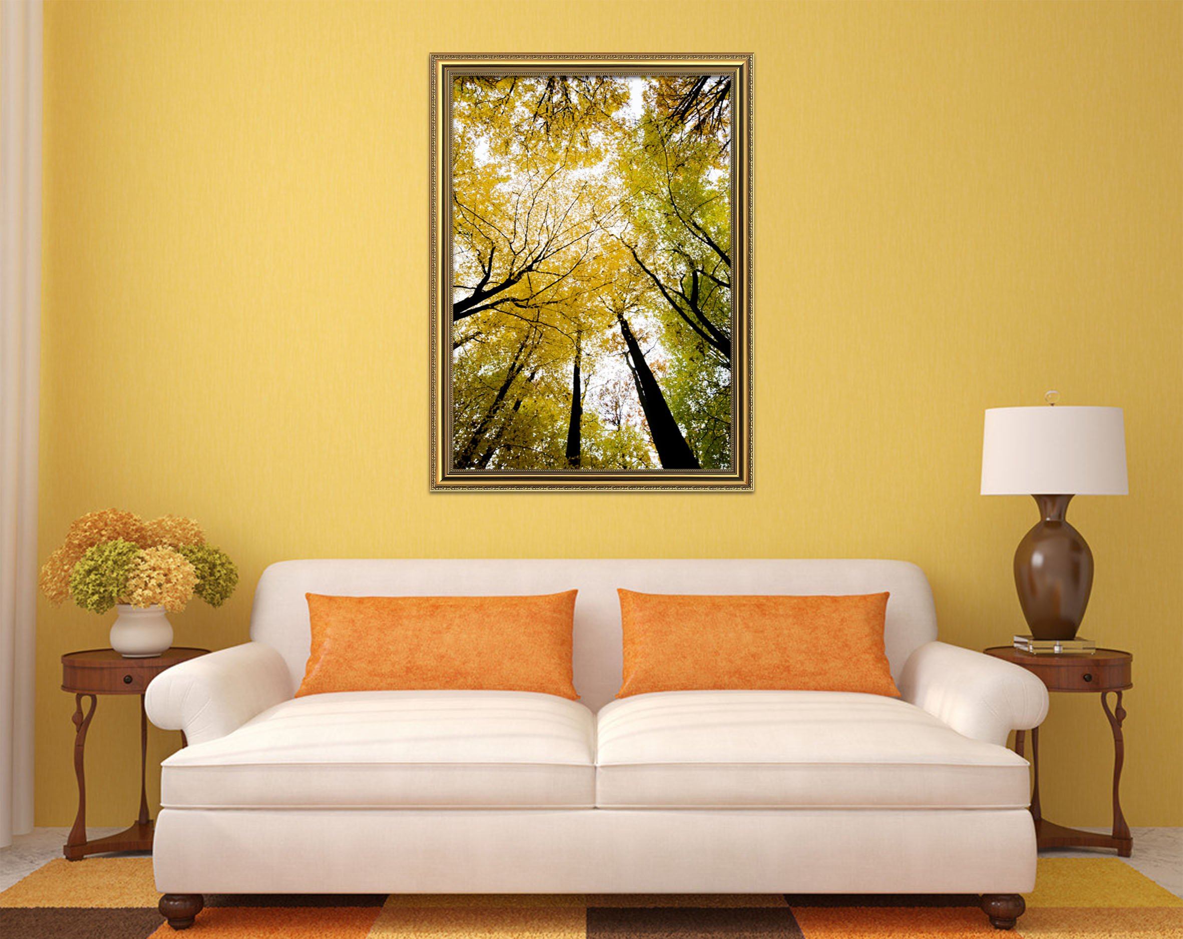 3D Sunny Tree 006 Fake Framed Print Painting Wallpaper AJ Creativity Home 