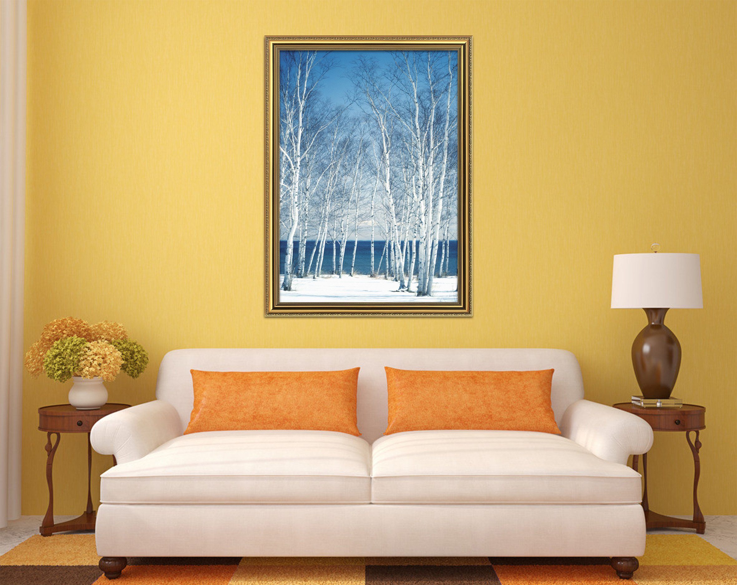 3D Snow Woods 033 Fake Framed Print Painting Wallpaper AJ Creativity Home 