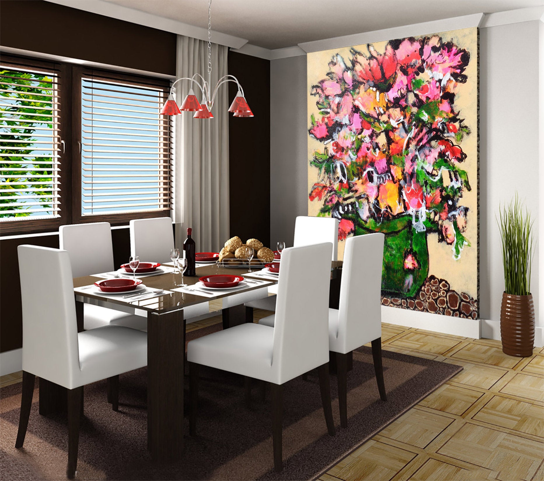 3D Flowers Vase 12180 Misako Chida Wall Mural Wall Murals