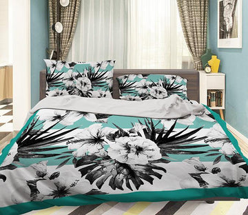 3D Black Flower 054 Bed Pillowcases Quilt Wallpaper AJ Wallpaper 