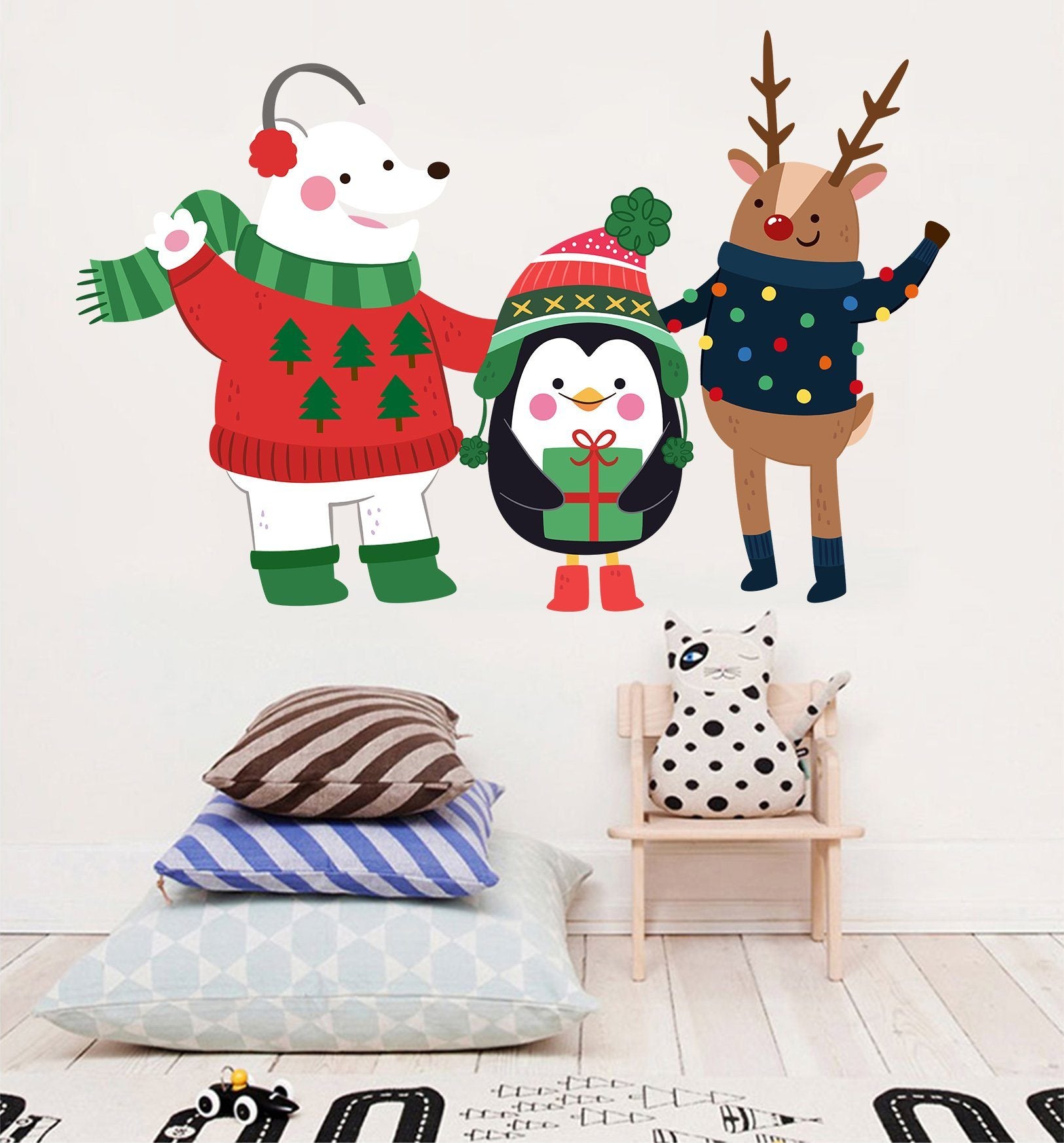 3D White Bear Penguin Deer 14 Wall Stickers Wallpaper AJ Wallpaper 