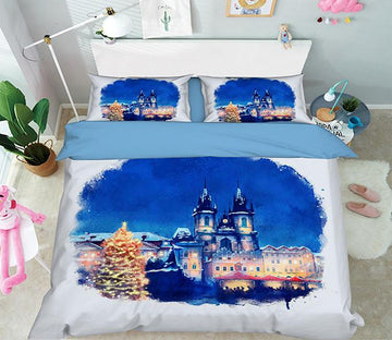 3D Blue Sky Castle 060 Bed Pillowcases Quilt Wallpaper AJ Wallpaper 