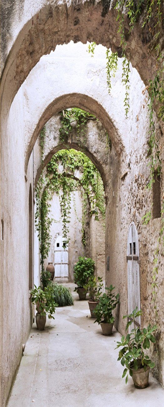 3D stone arch cane vine door mural Wallpaper AJ Wallpaper 