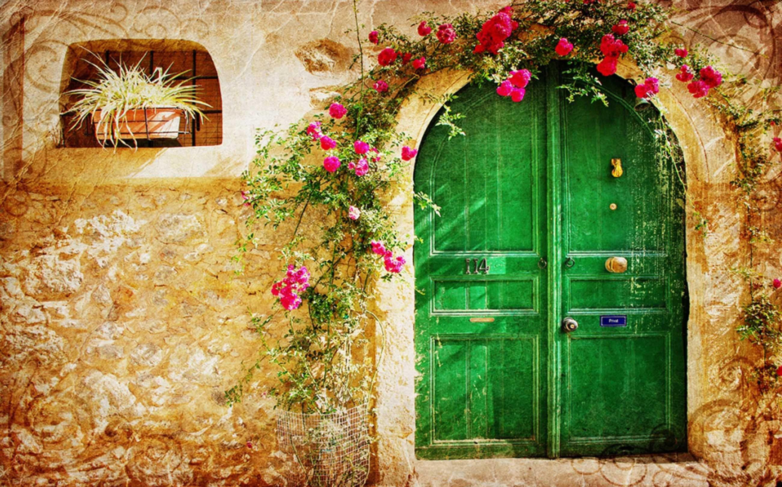 3D Door Flowers Vine 79 Garage Door Mural Wallpaper AJ Wallpaper 