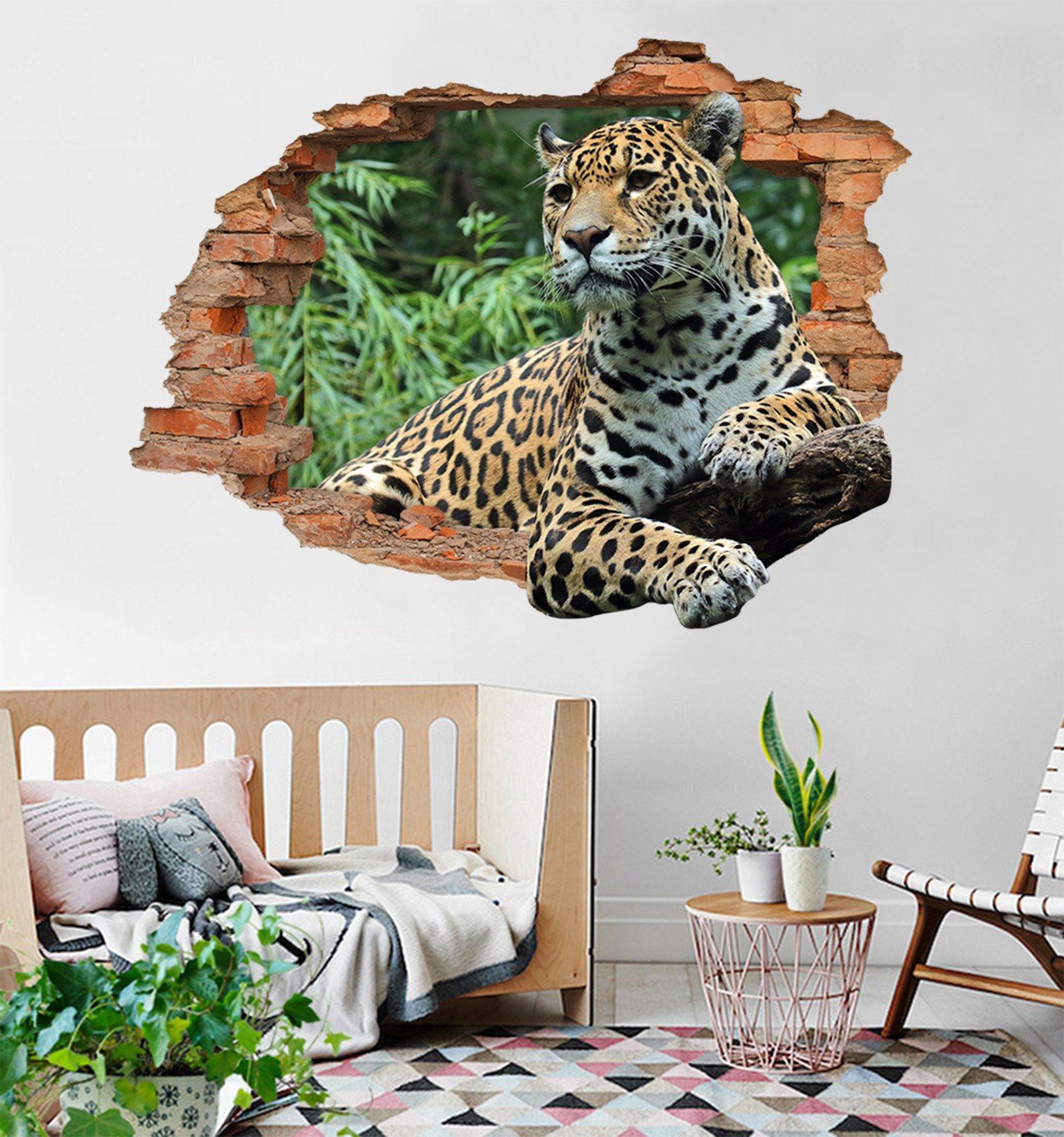 3D Leopard 188 Broken Wall Murals Wallpaper AJ Wallpaper 