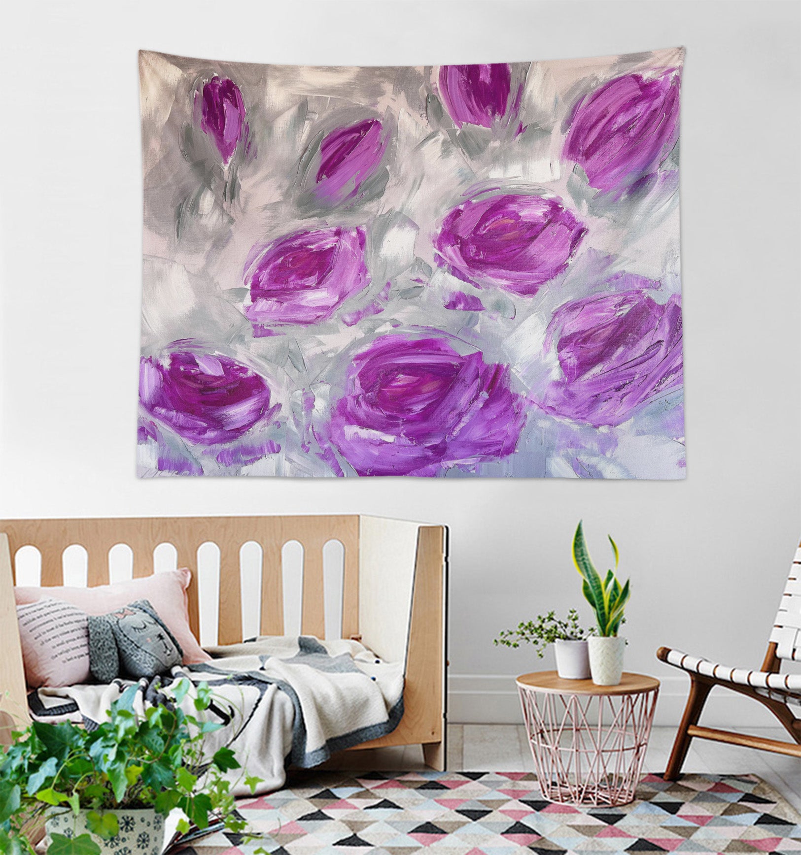 3D Purple Tulip 3783 Skromova Marina Tapestry Hanging Cloth Hang