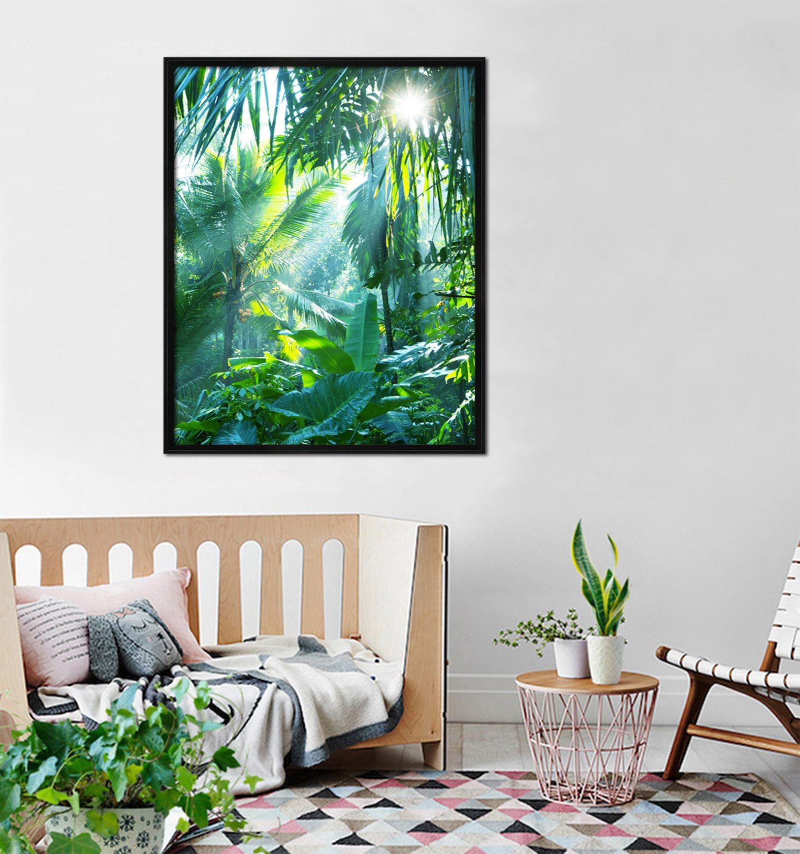 3D Sunny Forest 019 Fake Framed Print Painting Wallpaper AJ Creativity Home 