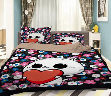 3D Love Cat 073 Bed Pillowcases Quilt Wallpaper AJ Wallpaper 