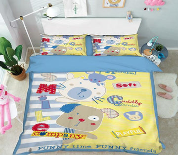 3D Cartoon Dog 083 Bed Pillowcases Quilt Wallpaper AJ Wallpaper 