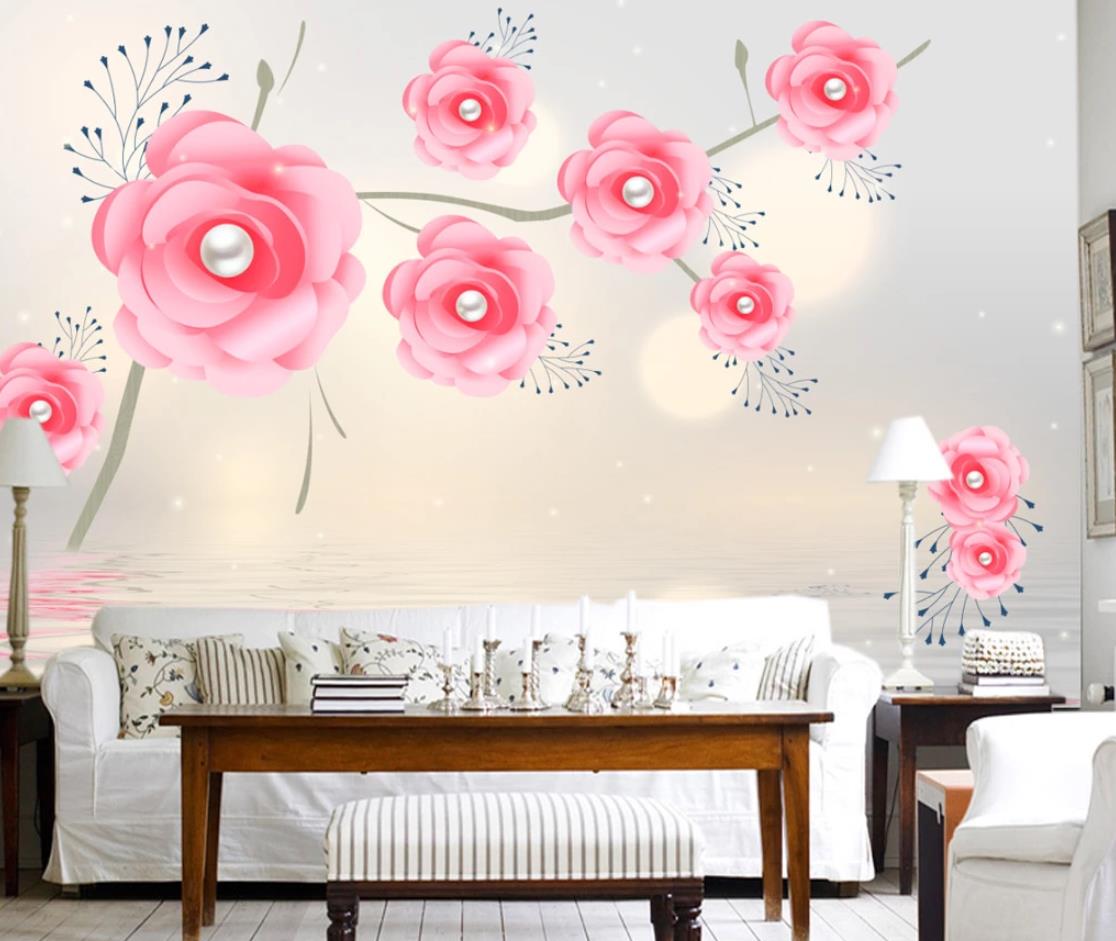 3D Pearl Rose WC958 Wall Murals