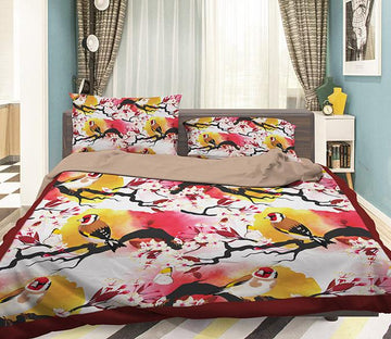 3D Colorful Magpies 087 Bed Pillowcases Quilt Wallpaper AJ Wallpaper 