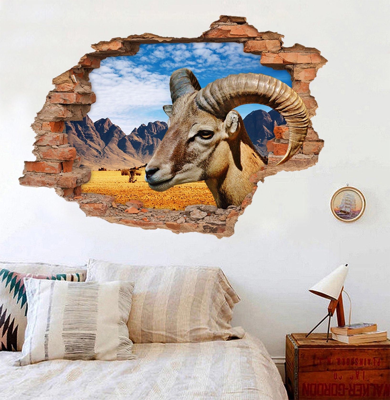 3D Mountains Animal 72 Broken Wall Murals Wallpaper AJ Wallpaper 