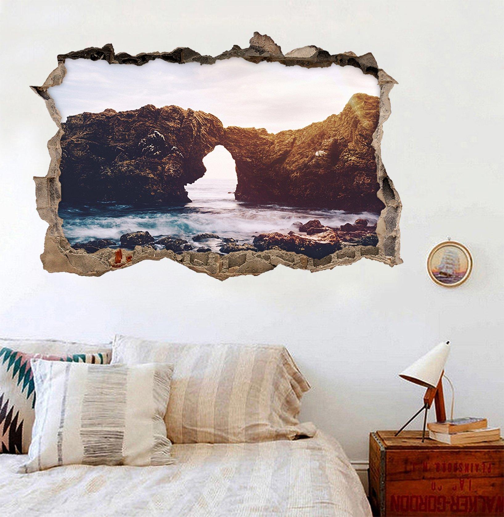 3D Sea Coast 315 Broken Wall Murals Wallpaper AJ Wallpaper 