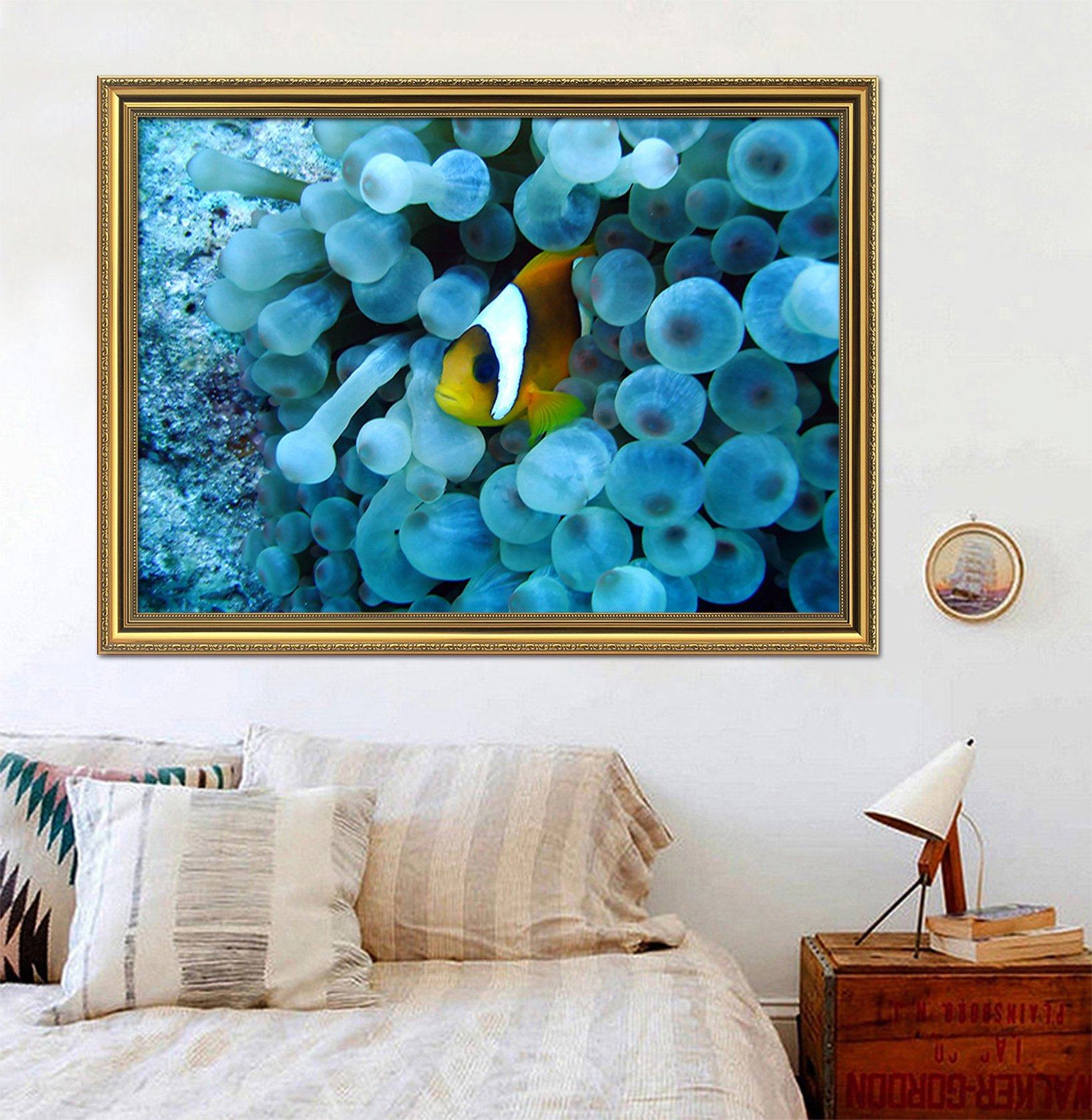 3D Submarine Fish 053 Fake Framed Print Painting Wallpaper AJ Creativity Home 