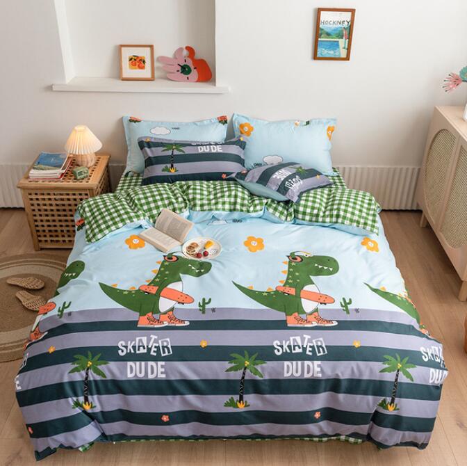 3D Cartoon Little Dinosaur 13157 Bed Pillowcases Quilt