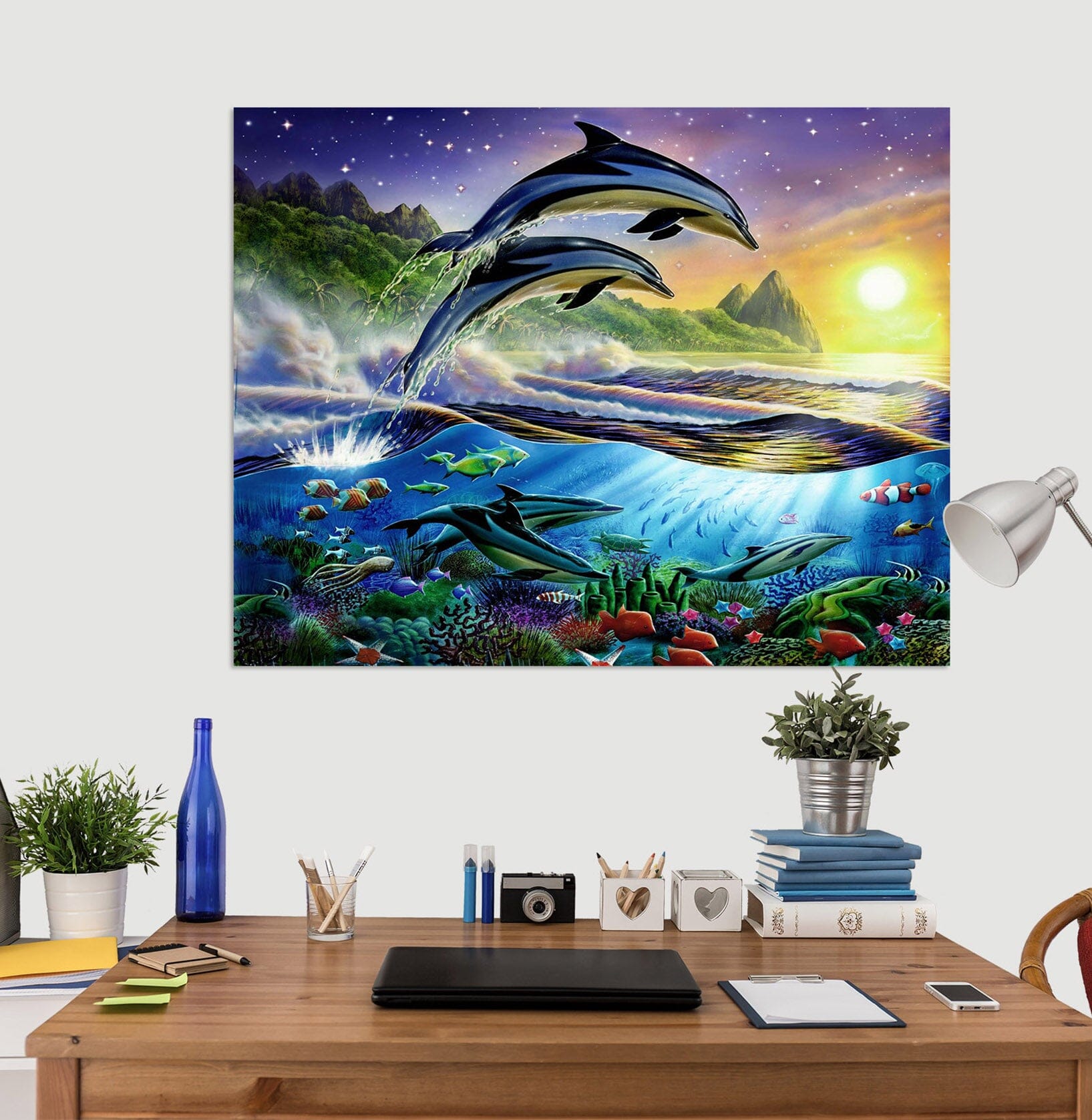 3D Painting Dolphin 001 Adrian Chesterman Wall Sticker Wallpaper AJ Wallpaper 2 