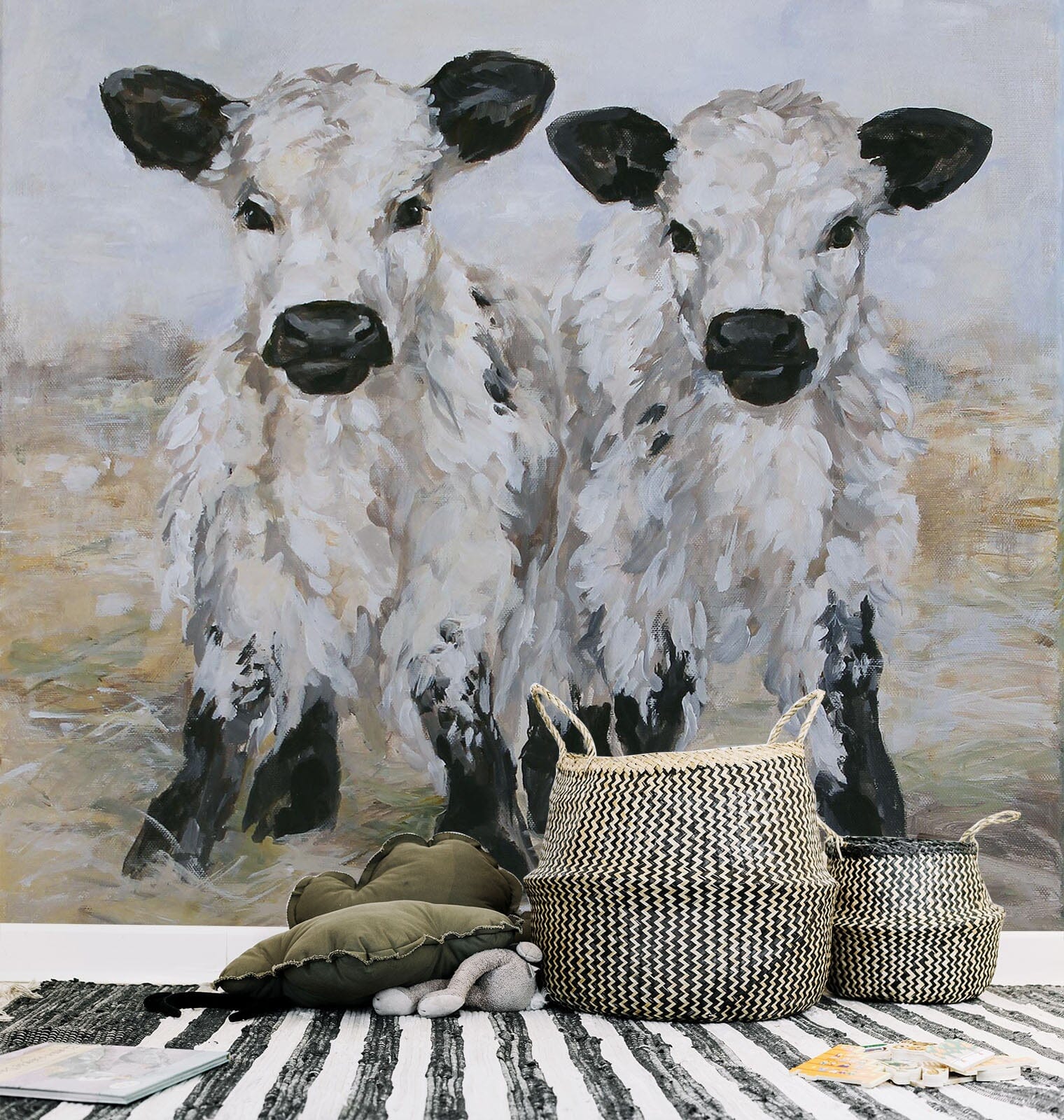 3D Small Cow 1404 Debi Coules Wall Mural Wall Murals Wallpaper AJ Wallpaper 2 