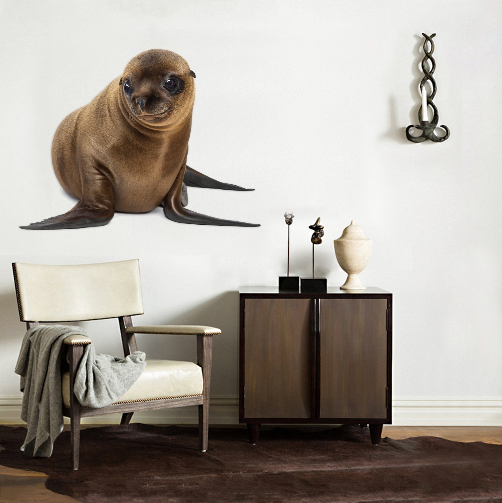 3D Sea Lion 026 Animals Wall Stickers Wallpaper AJ Wallpaper 