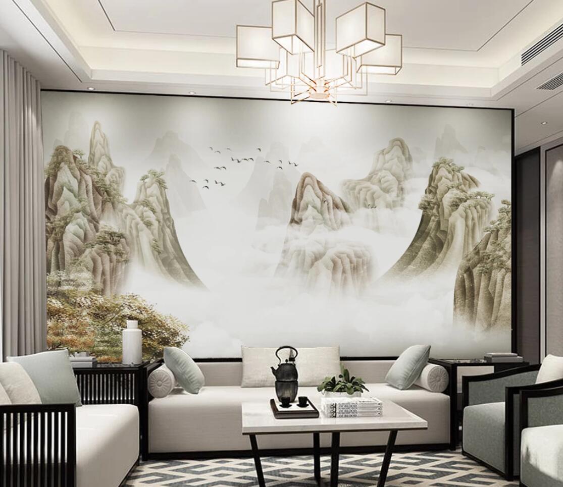 3D Cloud Mountain WC1612 Wall Murals