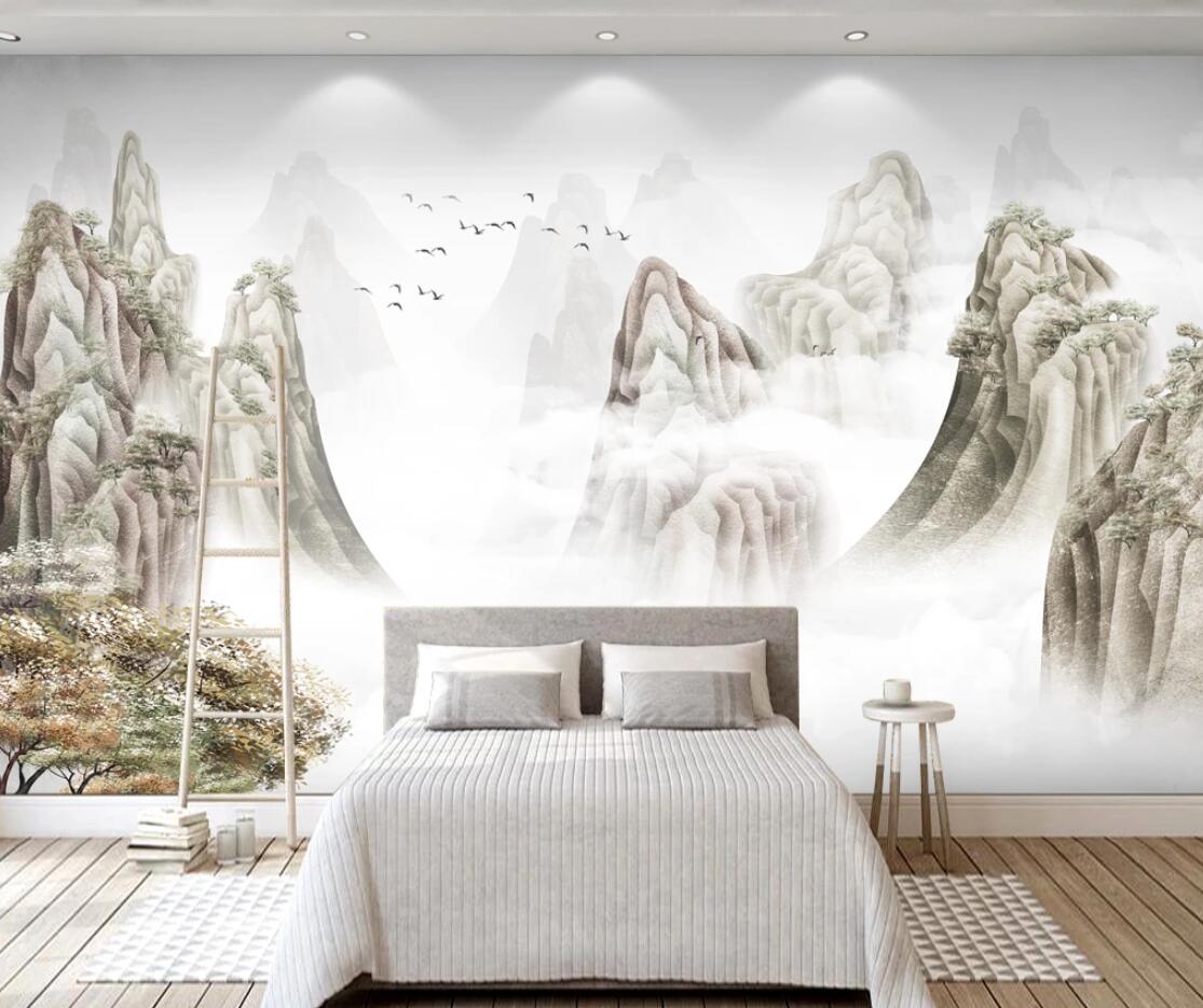 3D Cloud Mountain WC1612 Wall Murals