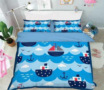 3D Small Sailboate 104 Bed Pillowcases Quilt Wallpaper AJ Wallpaper 