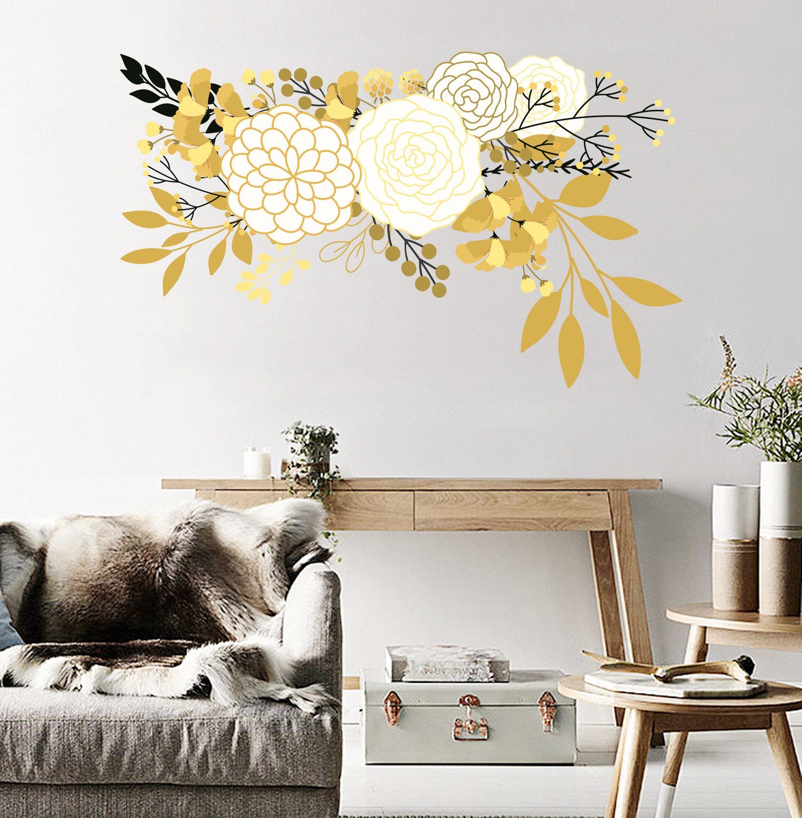 3D Hand Painted Flower 206 Wall Stickers Wallpaper AJ Wallpaper 