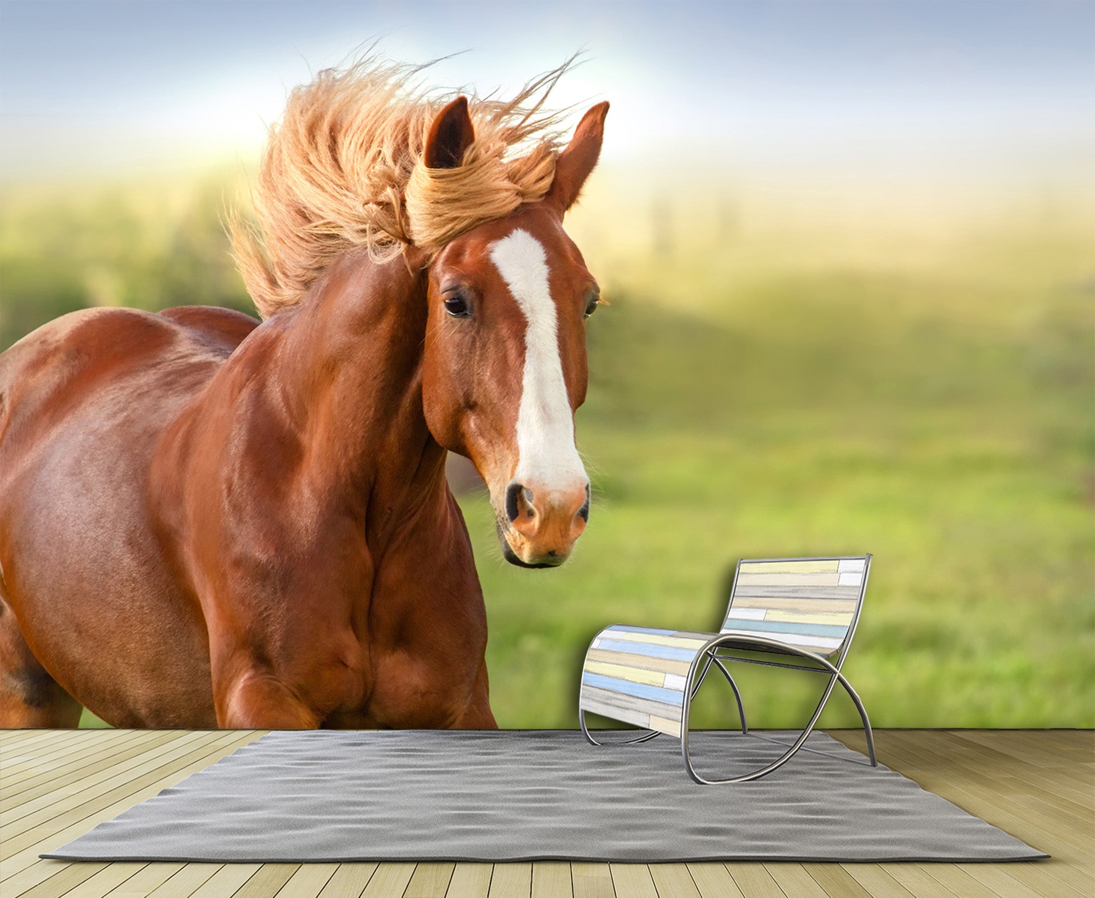 3D Running Horse 301 Wall Murals