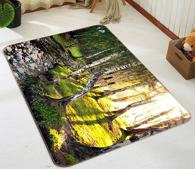 3D Sunlight Stone Forest 473 Non Slip Rug Mat Mat AJ Creativity Home 