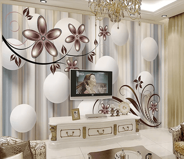 3D White Circle Flower Pattern 53 Wallpaper AJ Wallpaper 2 