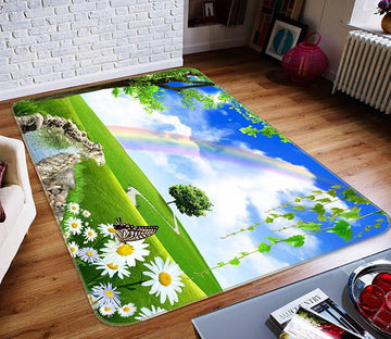 3D Rainbow Grassland 613 Non Slip Rug Mat Mat AJ Creativity Home 