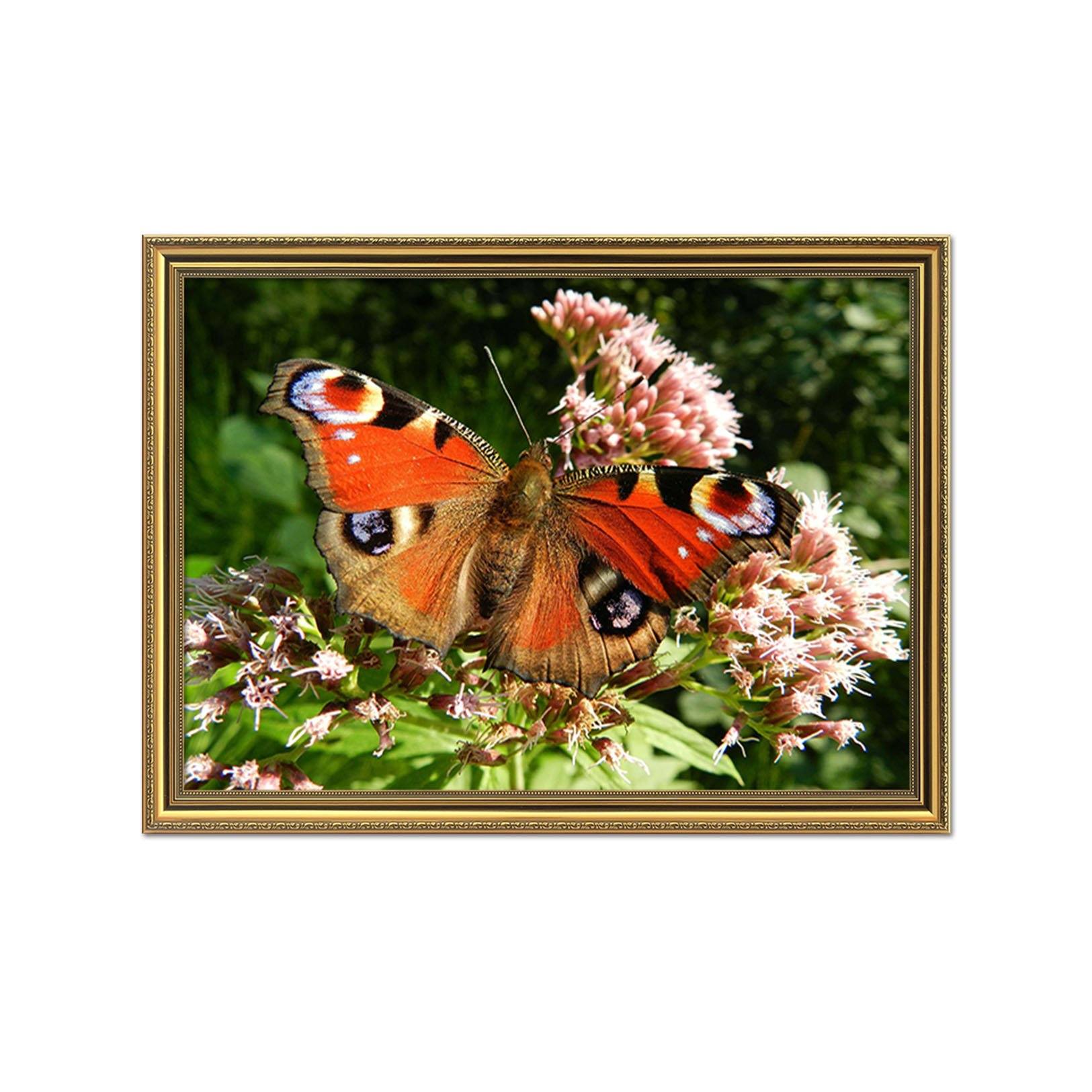 3D Flower Butterfly 161 Fake Framed Print Painting Wallpaper AJ Creativity Home 