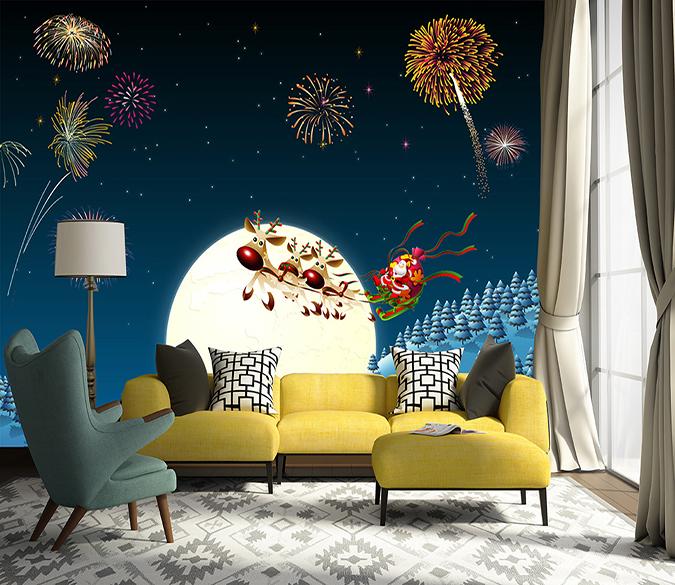 3D Deer Fireworks 025 Wallpaper AJ Wallpaper 