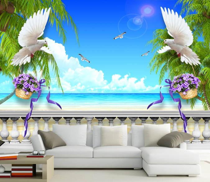 Holding Flower Basket Doves Wallpaper AJ Wallpaper 2 