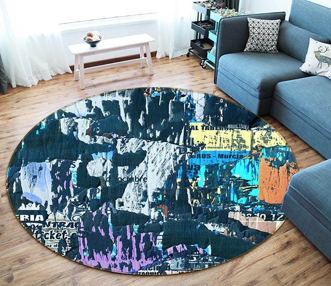 3D Paper Ink 104 Round Non Slip Rug Mat Mat AJ Creativity Home 