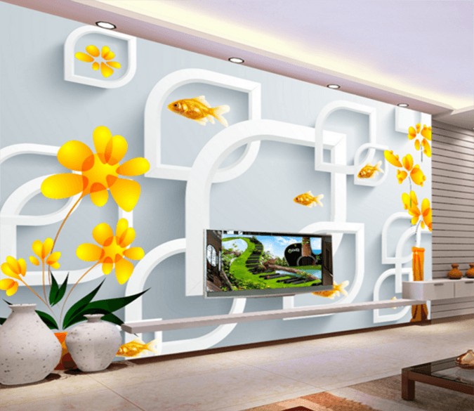 3D Flower Fish 236 Wallpaper AJ Wallpaper 