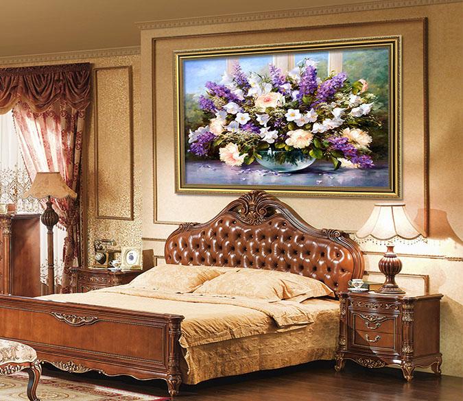 3D flower Pot 120 Fake Framed Print Painting Wallpaper AJ Creativity Home 