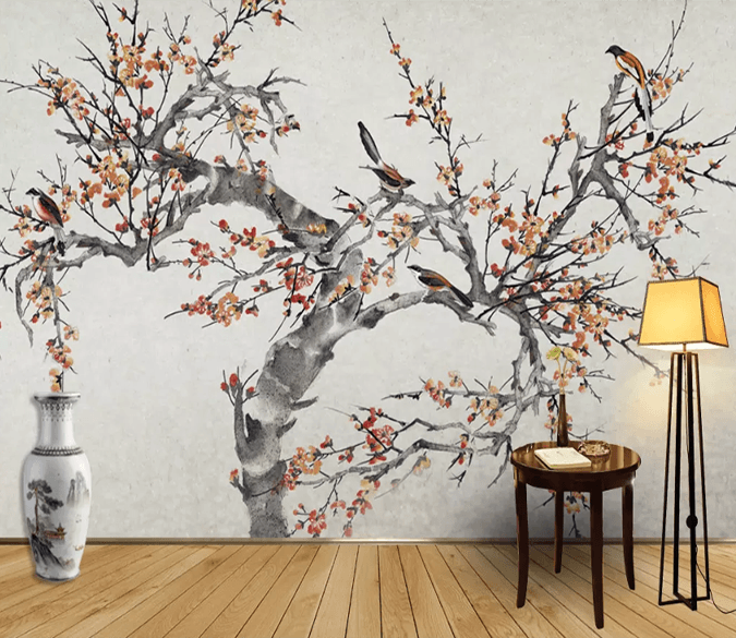 3D Ink Painting Plum Blossom 1219 Wallpaper AJ Wallpaper 2 