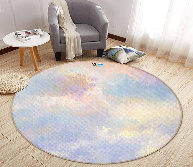 3D Blue Stone Pattern 256 Round Non Slip Rug Mat Mat AJ Creativity Home 