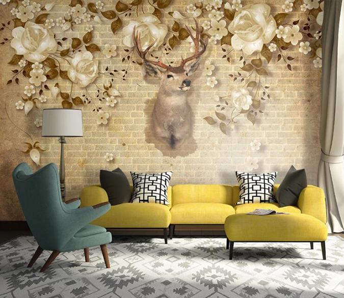 3D Elk Garland 1289 Wall Murals Wallpaper AJ Wallpaper 2 