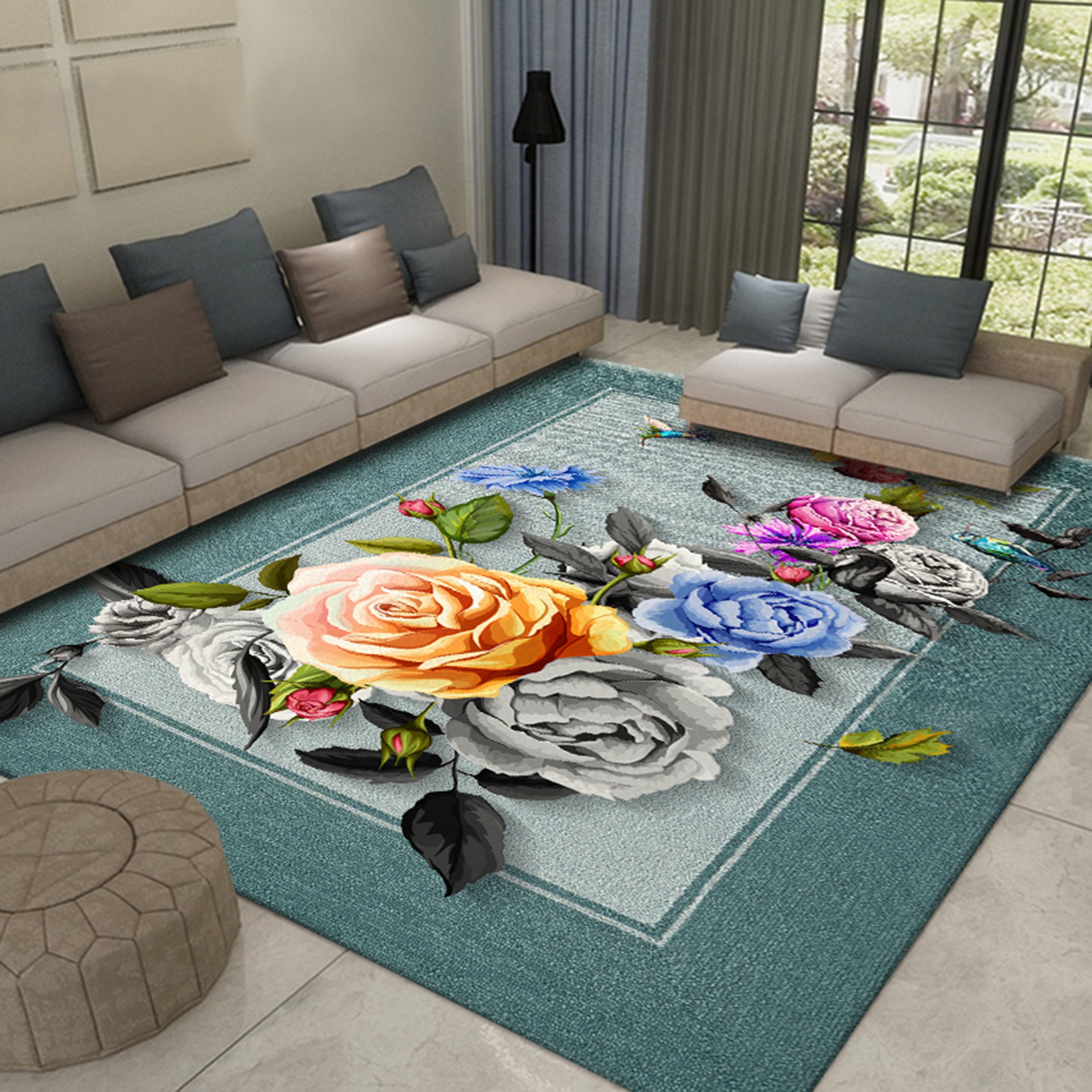 3D Flower Bird WG469 Non Slip Rug Mat Mat AJ Creativity Home 