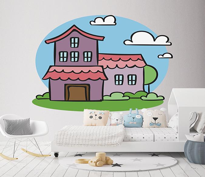 3D Cartoon House 262 Wall Stickers Wallpaper AJ Wallpaper 