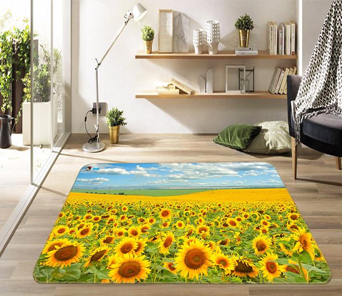 3D Sunflower Field 455 Non Slip Rug Mat Mat AJ Creativity Home 