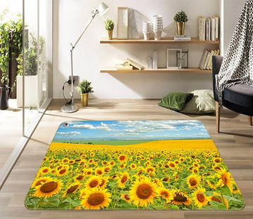 3D Sunflower Field 455 Non Slip Rug Mat Mat AJ Creativity Home 